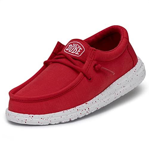 Hey Dude Wally Youth Slub Canvas, Moccasin Bambini e ragazzi, Rosso, 32 EU