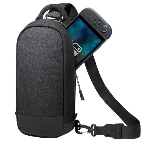 JETech Borsa a Tracolla per Nintendo Switch 2 (2025) 7,9 Pollici, Custodia Porta-Carte da Gioco a 8 Slot, Borsina Portaoggetti da Viaggio Portatile con Cerniera Impermeabile di Sicurezza (Nero)