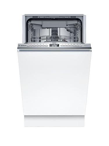Bosch SPV4EMX17E Serie 4, Lavastoviglie Smart da incasso a scomparsa totale, 10 coperti, Cestelli personalizzabili, Motore EcoSilence Drive, Indicazione di funzione a pavimento, 45 cm.
