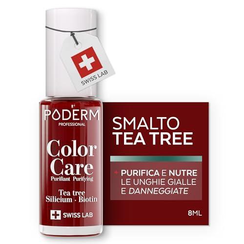 PODERM - MICOSI DELLE UNGHIE | Smalto colorato TEA TREE | Prevenzione e trattamento delle unghie gialle/danneggiate dalla MICOSI | TRATTAMENTO E COLORE | Mani/Piedi | Swiss Made