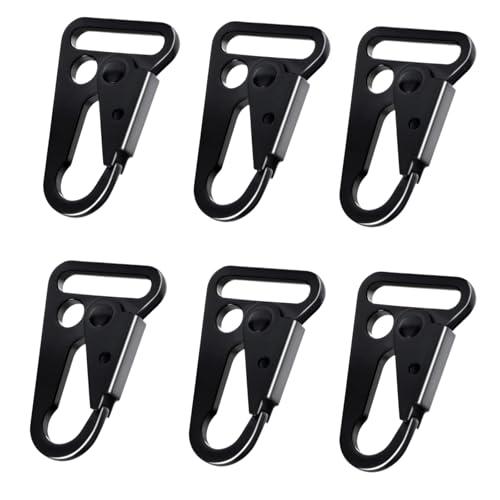 Clip per imbracatura a due punte, taglia unica), confezione da 6 clip in metallo per fucile | Ganci a scatto da 25 mm, in lega di zinco, resistenti alla ruggine, per cinghie da 25 mm
