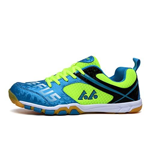 Scarpe da Ping Pong Unisex estive Traspiranti Antiscivolo Resistenti all'Usura (41,Verde)