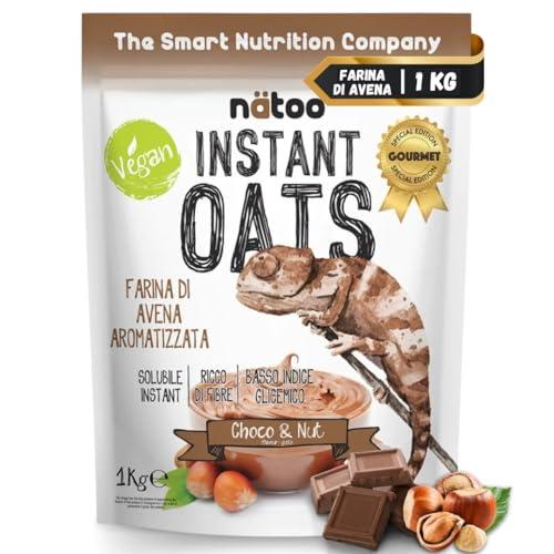 NÄTOO Farina di Avena Aromatizzata, 1 kg, Ideale per Pancake Proteici, Instant Oats, Avena Istantanea Gusto Choco & Nut