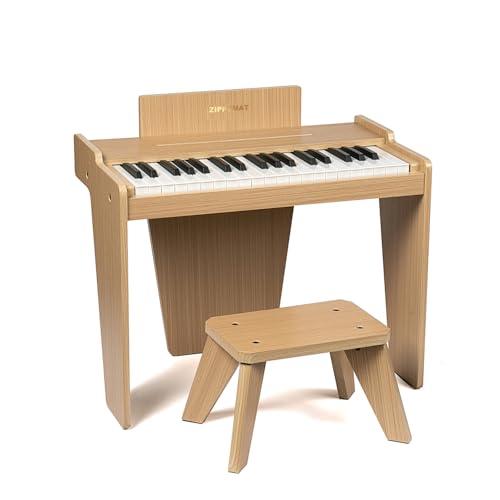ZIPPY MAT Tastiera per bambini, pianoforte digitale a 37 tasti per bambini, strumento educativo musicale, pianoforte in legno per 3+ ragazze e ragazzi (Quercia Basic)