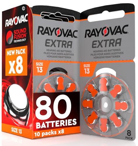 80 Batterie Per Apparecchi Acustici Rayovac Extra Misura 13. - 10 Blister da 8 Pile