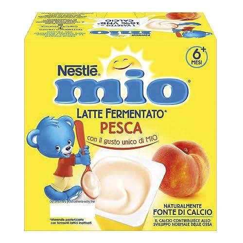 NESTLÉ MIO Merenda al Latte Fermentato Pesca, 4 Vasetti da 100g (400g)