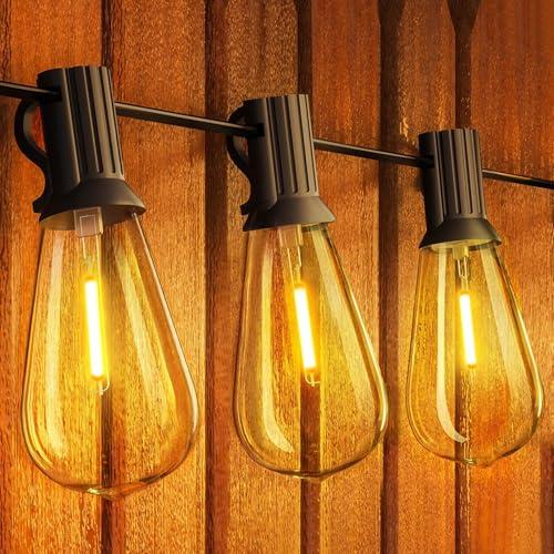 Yuucio Catena luminosa LED 18 m ST38, 31 lampadine plastiche, impermeabile IP44, per giardino, terrazza, feste, caffè, 2700 K, bianco caldo