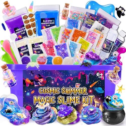 Hapikids Slime Kit Lavoretti Creativi per Bambini, Giochi Bambina 6 7 8 9 10 11 12 Anni Femmina Slime per Bambini Regalo Bimba 6-12 Anni Galaxy Slime Fluffy Pozioni Magiche Bambina Giocattoli