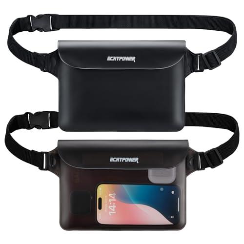 ECHTPower Borsa Impermeabile IP68 [2 Pezzi], Marsupio Impermeabile con Tripla Protezione, Schermo Touch, Cintura Regolabile Estesa, Custodia Impermeabile per Mare,Subacqueo, Spiaggia, Barca, Cellulare