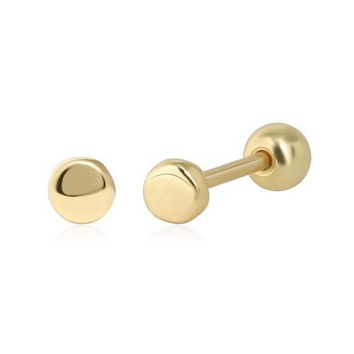 Orecchini a sfera a vite in argento 925 Orecchini a sfera di sicurezza per uomini, donne, unisex anallergici