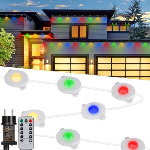 Tacobey Luci di Gronda Natale - 15m 36 LED Catena Luminosa con Telecomando, 8 Modalità, Impermeabile, Timer, Collegabile Luci di Gronda Natalizie da Esterno ed Interno