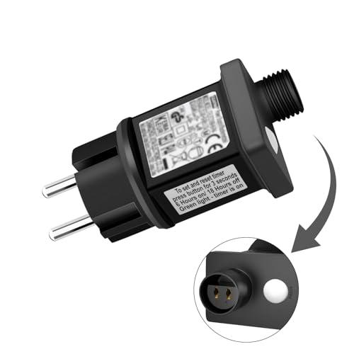 Dalugo Trasformatore Luci Natale, Trasformatore 31v 6W, Alimentatore Luci Natale IP44 con 8 modalità per luci di stringa all'aperto, luci a rete e luci Icicle