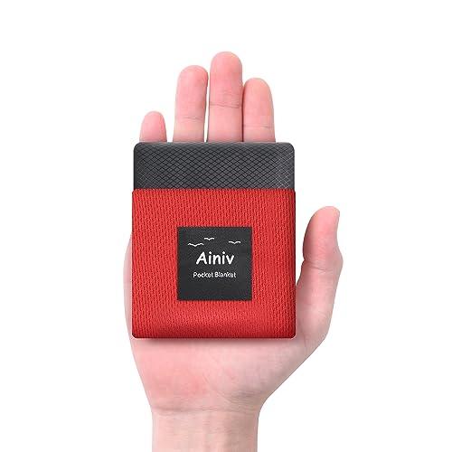 Ainiv Mini Coperta da Picnic Tascabile,110 x 140 cm, Ultraleggero Tappetino da Spiaggia Portatile per Campeggio, Trekking, Montagna, Viaggi