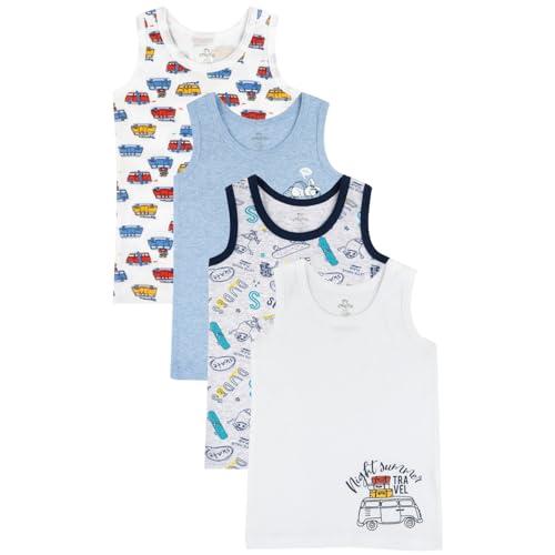 Chicco Set di Canottiere in cotone, Intimo Bambini e ragazzi, Azzurro, 4 anni (pacco da 4)