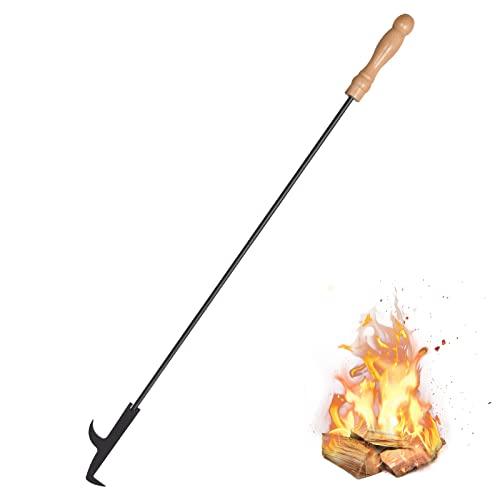 Uten Attrezzi per Camino, Fire Poker per Camino 83cm/32.7in, Poker da Caminetto in Acciaio, Camino da Poker con Manico in Legno Resistenza al Calore per Camino, Per Interni ed Esterni Campfire BBQ