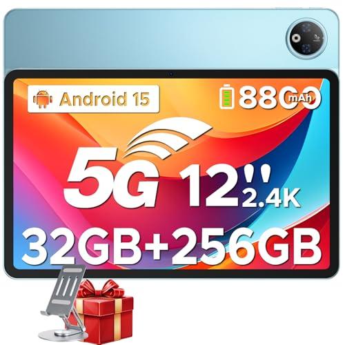 DOOGEE V Pad 5G Tablet 12 Pollici Dimensity 7050, 32 (8+24) GB RAM + 256GB ROM, 2K IPS 90Hz, 7.0mm Tablet con Sim Android 15, 5G LTE + WiFi6 / 8800mAh 18W/ 13MP+8MP/ Sblocco Facciale/Blu
