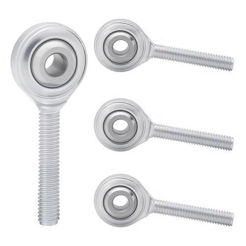 4Pcs Asta Esterno Filettata Testina Cuscinetto Cuscinetti Sferici Filettato Asta Fine Filettatura Maschio Estremità Stelo Filettatura Estremità (M4)
