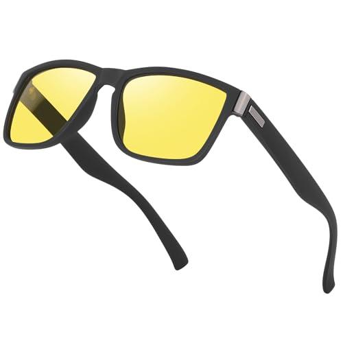 Opssaker Occhiali Guida Notturna Polarizzati Antiriflesso Occhiali Lenti Gialle per Uomo Donna Guida