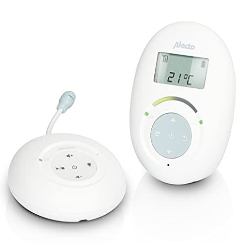 Alecto DBX120 Babyphone Audio - Baby monitor DECT - connessione sicura e senza interferenze - funzione interfono - 5 ninne nanne - funzione VOX - a bassa radiazione - bianco/blu