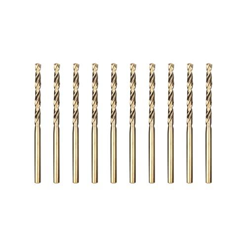 Meccion HSS-Co Punta per Metallo Professional 10pcs 2.5mm Punte Elicoidali per Forare Acciaio Inox e Metallo, Norma DIN 338