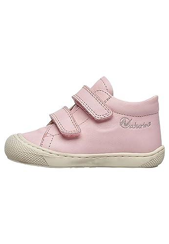Naturino Scarpine Primi Passi in Pelle, Bianco-Rosa 21