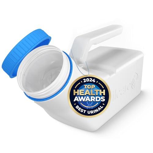 Urinatoio da Uomo con coperchio fluorescente (1 Pezzi) - 1000mL Plastica Spessa Catino da Letto per Uomo con Tappo Anti Goccia - Orinatoio - Pappagallo Portatile - Contenitore per Urine da Viaggio