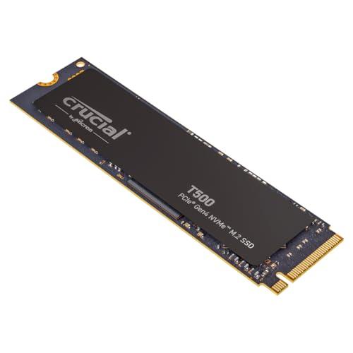 Crucial T500 SSD 1TB PCIe Gen4 NVMe M.2 SSD Interno Gaming, Fino a 7300 MB/s, TLC NAND, Compatibile con Notebook e PC Desktop, Microsoft DirectStorage - CT1000T500SSD8