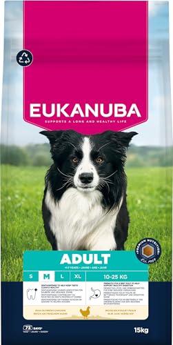 Eukanuba Mangime secco per cani con pollo fresco per razze di taglia media, mangime secco premium per cani adulti, 15 kg