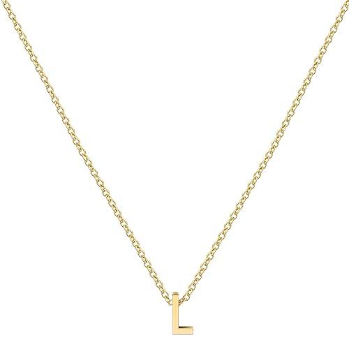 YeGieonr Collana Donna con Iniziale Lettera in Oro 18K - Dorata Collana Acciaio Inossidabile Donna Gioiello Regalo Perfetto per Lei - Ciondolo con Alfabeto