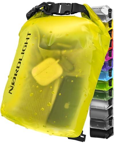 Nordlight Dry Bag Sacca Impermeabile - (2L, Giallo) Zaino Impermeabile, Sacca Stagna Borsa Impermeabile con Chiusura a Rotolo - Spiaggia, Canoa, Stand Up Paddling, Immersioni