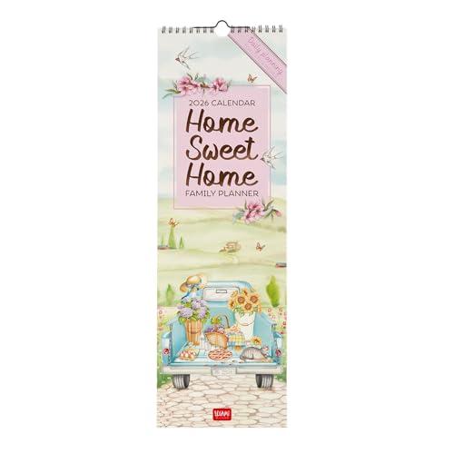 Legami - Calendario da Parete 2026, Home Sweet Home, Calendario da Muro Piccolo, 12 Mesi e Planner Annuale, in Inglese, Spazio per Note, Segni Zodiacali, Festività Internazionali, 16 x 49 cm