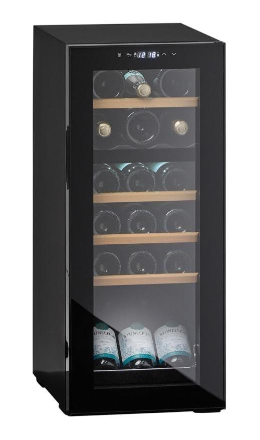 Cavin Cantinetta a libera installazione, Northern Collection 18 Black, cantinetta vino nera, 18 bottiglie, due zone di temperatura, illuminazione led