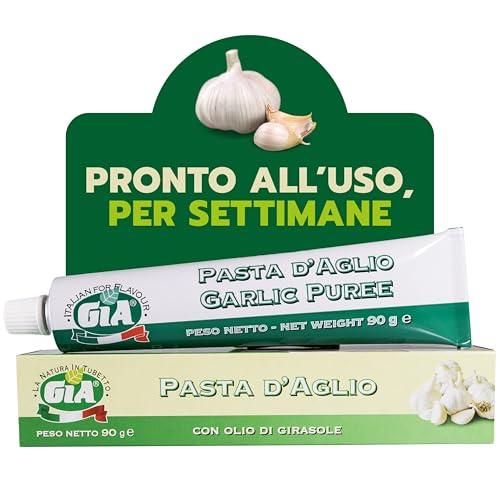 GIA Pasta d'Aglio in Tubetto da 90g, Pronto all'Uso, Versatile in Cucina, Ideale per Pasta, Bruschette e tante Ricette, Senza Glutine, Confezione Riciclabile e Anti-Spreco