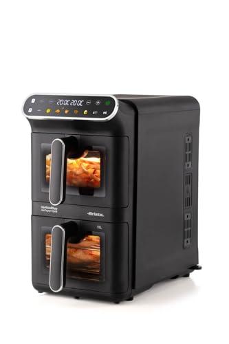 Ariete 4640/00 Air Fryer Vertical DUO, Friggitrice ad aria doppia verticale, 2460W, 11L, Due cestelli, Sync e Dual, 6 programmi, Funzione Grill, Fino a 200°C