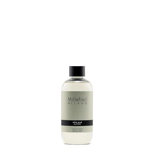 Millefiori Milano – Fragranza per Diffusore a Bastoncini 250 ml, White Musk – Profumatore Ambiente Raffinato con Note Muschiate e Delicate