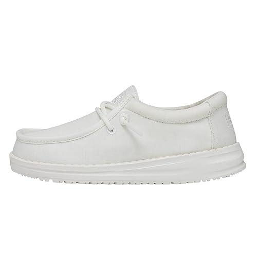 Hey Dude Wally Youth Slub Canvas, Moccasin Bambini e ragazzi, Bianco, 32 EU