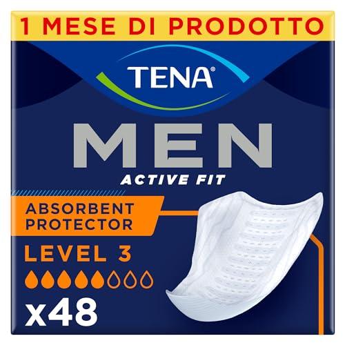 TENA MEN livello di protezione 3, Pacco Scorta Mensile - Protezioni assorbenti specifici per perdite urinarie maschili, discreti e confortevoli, 48 protezioni