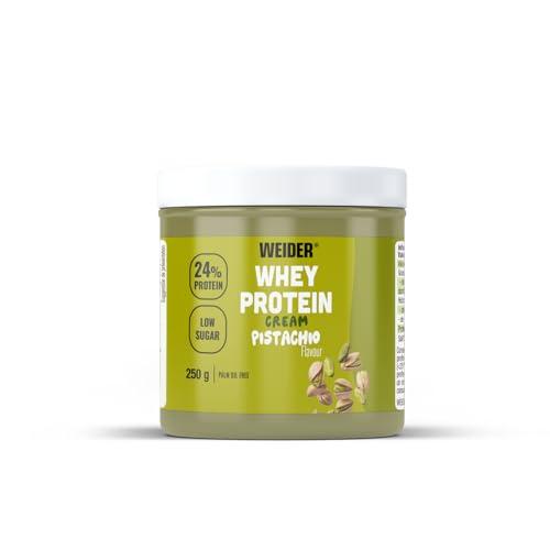 Weider Whey Protein Cream (250g) Gusto Pistacchio, Crema Proteica Spalmabile con 24% di Proteine, con Proteina di Siero del Latte, Senza Zuccheri Aggiunti, Senza Olio di Palma