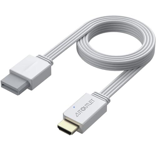 AUTOUTLET Adattatore Wii a HDMI,1080P/720P Convertitore da Wii a HDMI,Lunghezza del Cavo 150 cm,Supporta Tutte le Modalità di Visualizzazione Wii,per HDTV e Monitor,Colore Bianco