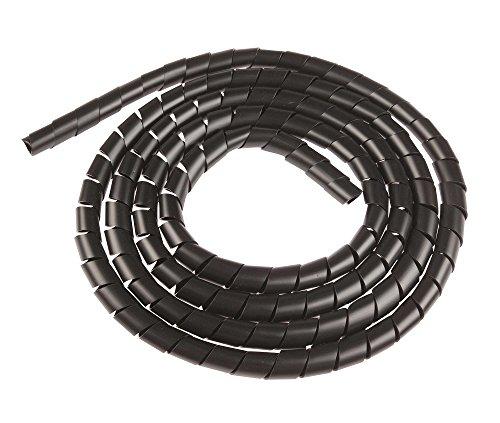 Poly Pool PP8075.2 Raccogli Cavi Spiralato Flessibile Lunghezza 2 Metri Diametro 15 mm, Nero