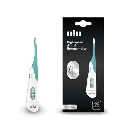 Braun High Speed Termometro digitale, Termometro stick digitale per utilizzo multisito, Per via orale, rettale o ascellare, Adatto a neonati e bambini, Marchio #1 tra i dottori 1, PRT1000