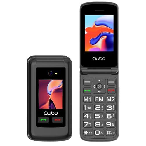 Qubo GSM Telefono Cellulare per Anziani,Flip phone Telefoni Cellulari Tasti Grandi,Volume alto,Funzione SOS, 2.4