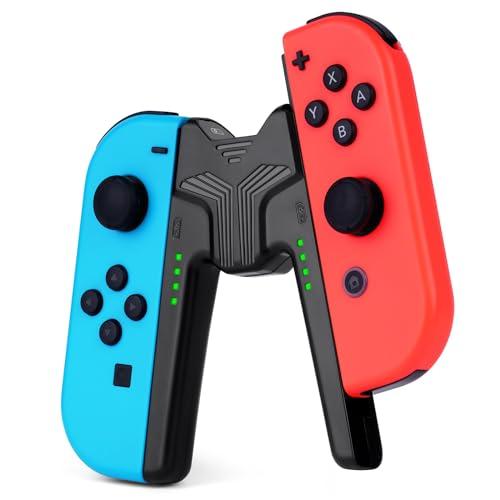 OFFCUP Impugnatura di Ricarica, Joycon per Nintendo Switch NS/Switch OLED, Charging Grip con Indicatore Led, Impugnatura Caricatore per Controller a Forma di V Accessori, USB di Tipo C(Nero)