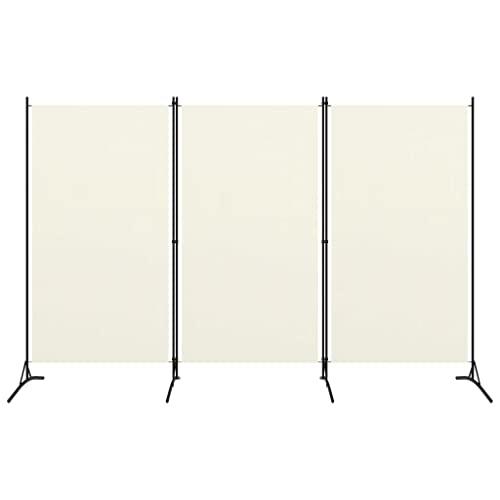 vidaXL Paravento a 3 Pannelli Divisorio Separè Byobu Pieghevole Schermo Separatore Ambienti Interni Protezione Privacy Bianco 260x180 cm