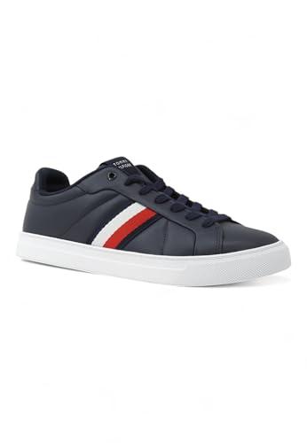 Tommy Hilfiger Uomo Sneakers Icon Court Stripes Profilo Basso, Blu (Desert Sky), 44