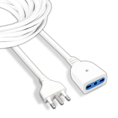 V-TAC Prolunga Elettrica da 1.5 METRI con Presa 10/16A Bipasso - Prolunga Cavo Elettrico per Casa, Ufficio, Negozio, Lavoro - Super Resistente - Spina 16A, Bianco
