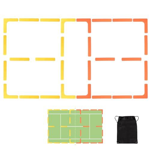BOOSTEADY Kit di Marcatori per Le Linee del Campo Anti-Scivolo e Resistenti al Vento 28 Pezzi, Campo di Rete per Pickleball per Campi all'aperto e al Coperto