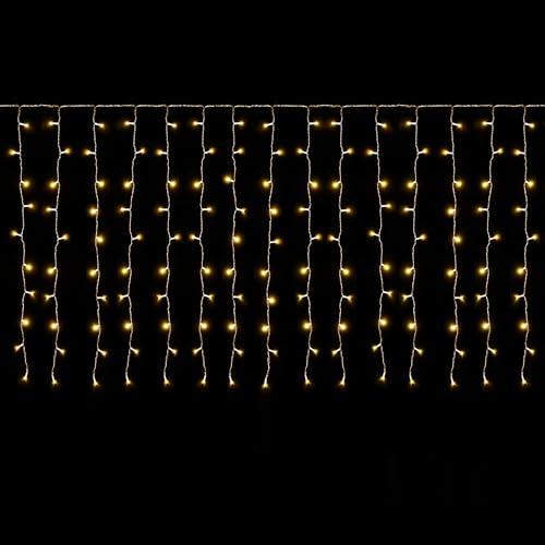 SALCAR 3m x 1m LED Tenda con Catena di Luci, Catena luminosa 150 Leds 9 modalità impermeabile decorazione per Decorazioni Natale - Bianco Caldo