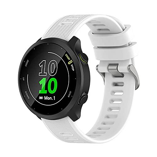 Wownadu Cinturino Compatibile con Garmin Forerunner 55/158 / 245/165 / 645, 20mm Cinturino Universale Ricambio, Regolabile Cinturini Sportivo Bianco (nessun Tracker)