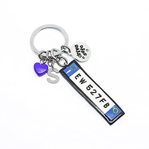 Portachiavi per auto personalizzato con targa e charms - portachiavi automobile - portachiavi targa automobilistica